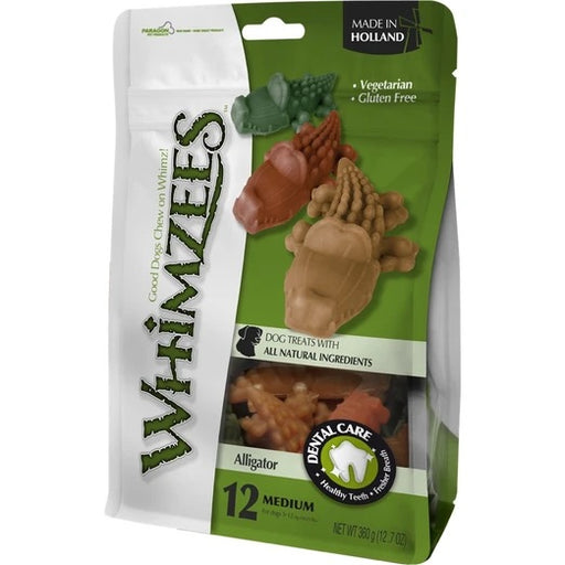 Whimzees Alligator Medium Natural Dog Treats 12Pcs