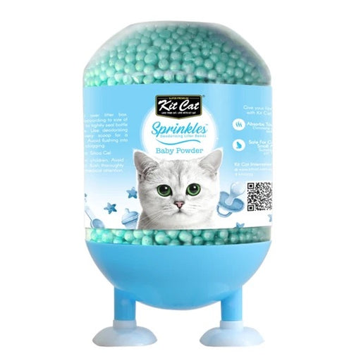 KitCat Sprinkles Deodorising Cat Litter Beads Baby Powder 240g