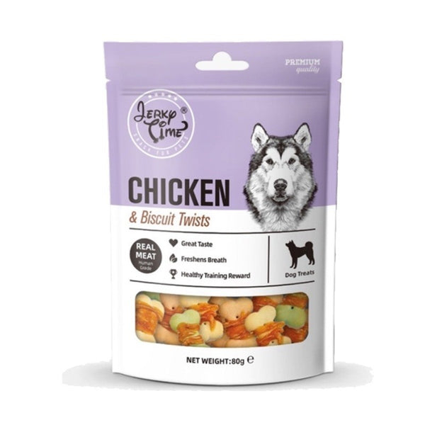 Jerky Time Chicken & Biscuit Twists for Dogs 80g