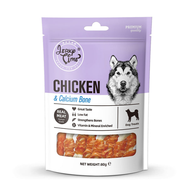 Jerky Time Chicken with Calcium Bone for Dogs 80g
