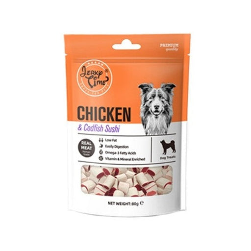 Jerky Time Soft Chicken & Codfish Sushi for Dogs 80g