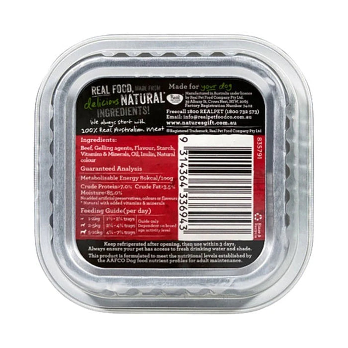 Nature's Gift Gourmet Loaf Style Beef Fillet Tray Dog Food 100g X9