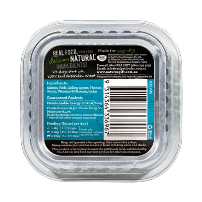 Nature's Gift Gourmet Loaf Style Salmon Fillet Recipe Tray Dog Food 100g X9