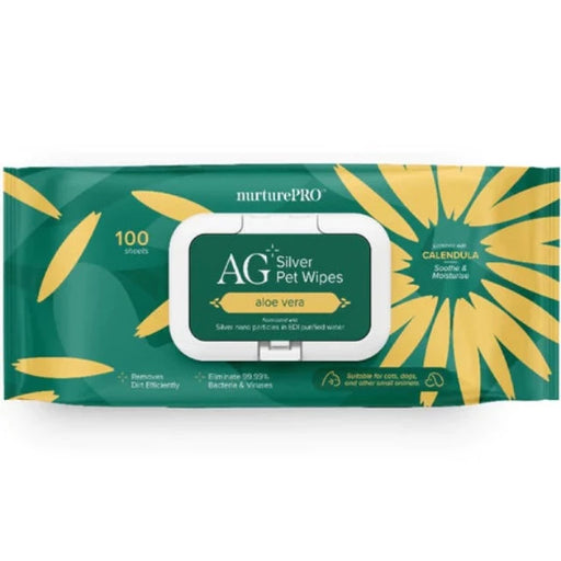 Nurture Pro AG+ Silver Pet Wipes (Aloe Vera) 100 sheets