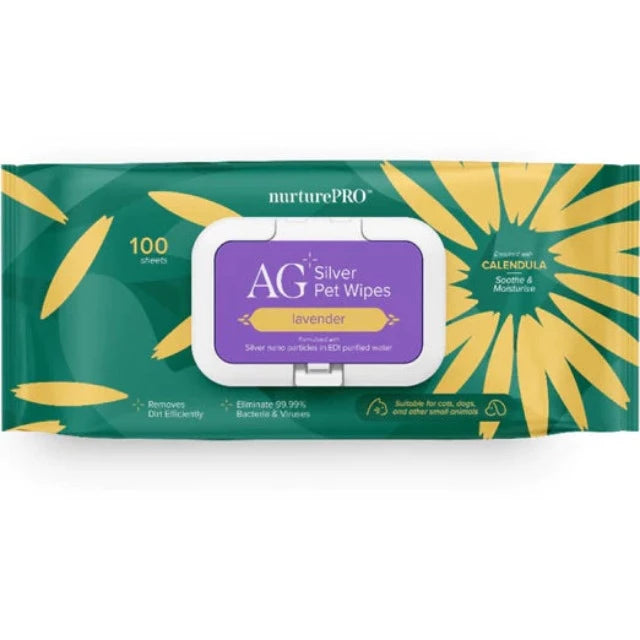 Nurture Pro AG+ Silver Pet Wipes (Lavender) 100 sheets