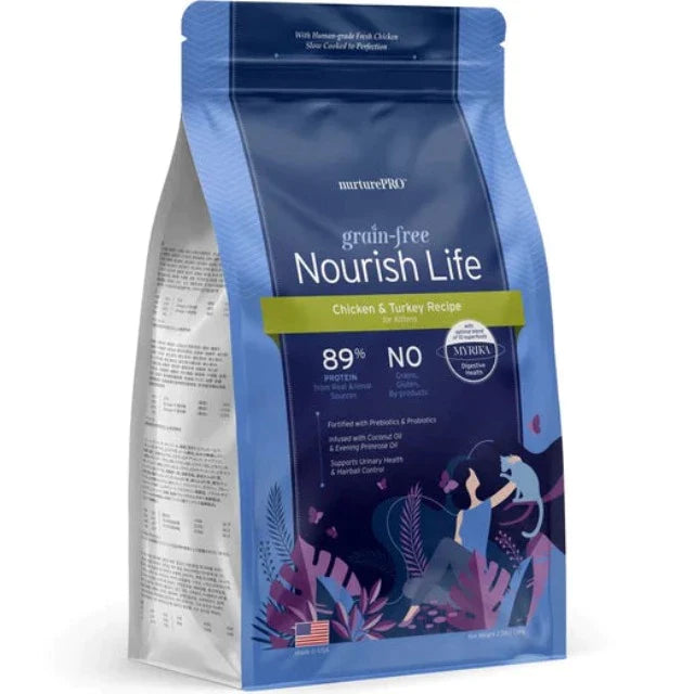 Nurture Pro Nourish Life Digestive Health Chicken & Turkey Recipe Grain-Free Kitten Dry Cat Food 227g