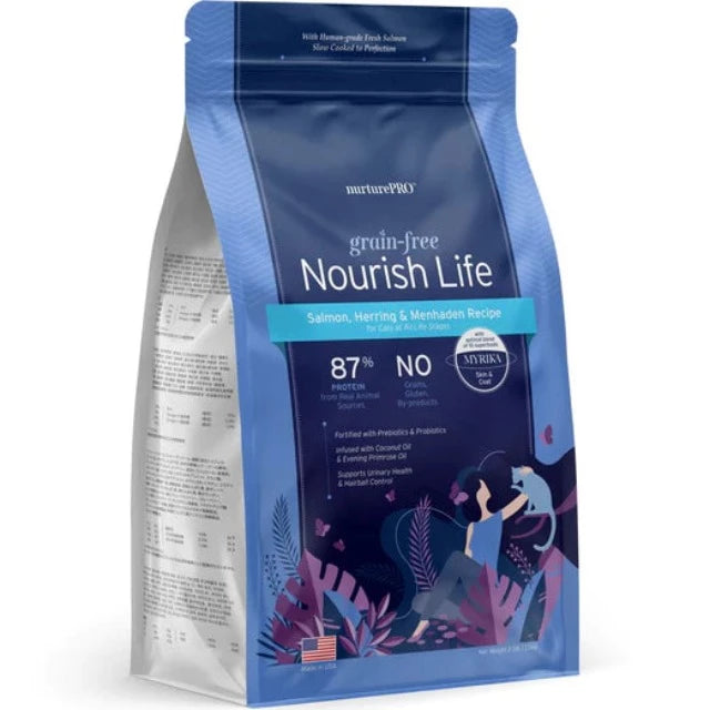 Nurture Pro Nourish Life Skin and Coat Salmon, Herring & Menhaden Recipe Grain-Free Dry Cat Food (2 Sizes)