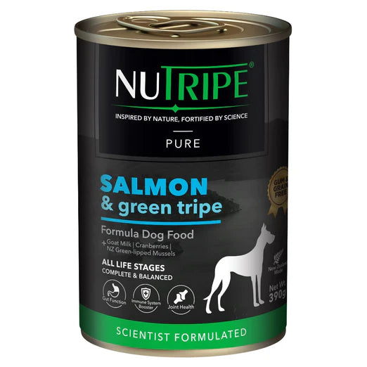 Nutripe Pure Salmon & Green Tripe Dog Wet Food 390g X12