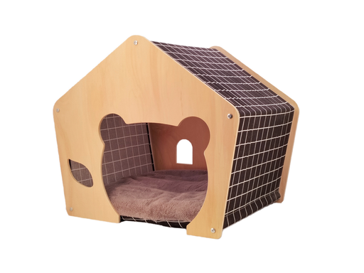 AaPet Wooden House Checkered Black