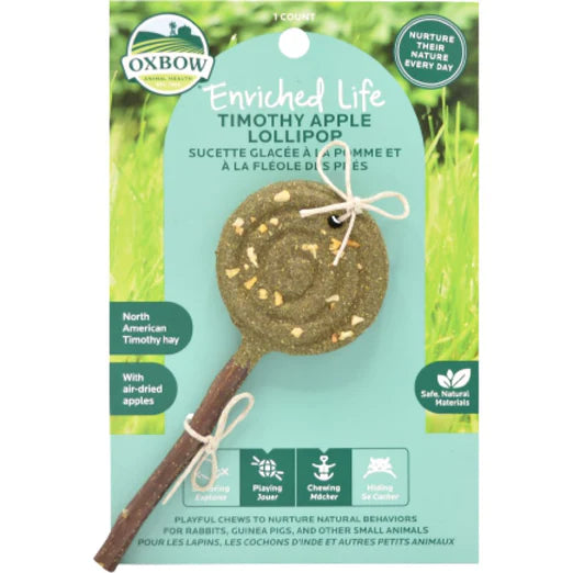 Oxbow Enriched Life Timothy Lollipop Chew Toy For Small Animals (Apple)