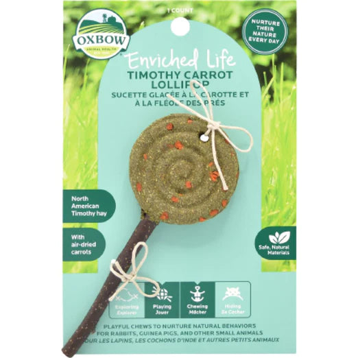 Oxbow Enriched Life Timothy Lollipop Chew Toy For Small Animals (Carrot)