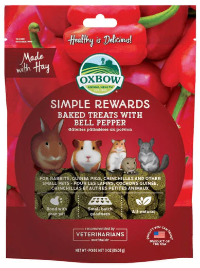 Oxbow Simple Rewards Baked Treats With Bell Pepper For Small Animals 85g
