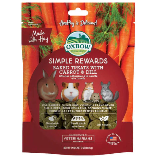 Oxbow Simple Rewards Baked Treats With Carrot & Dill For Small Animals 85g