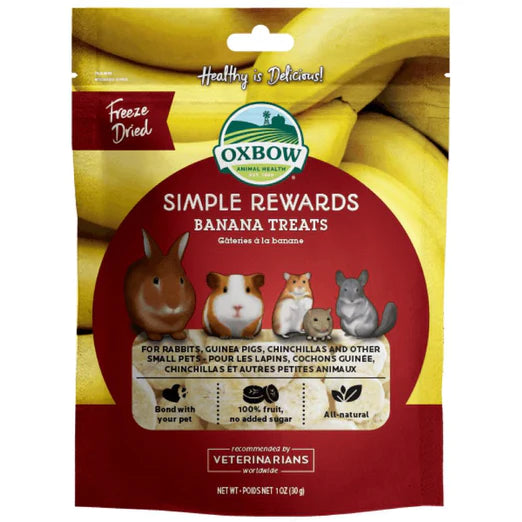 Oxbow Simple Rewards Banana Treats For Small Animals 30g