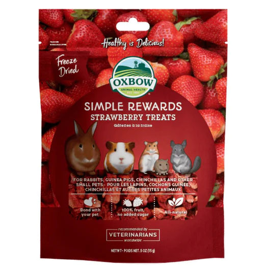 Oxbow Simple Rewards Strawberry Treats For Small Animals 15g