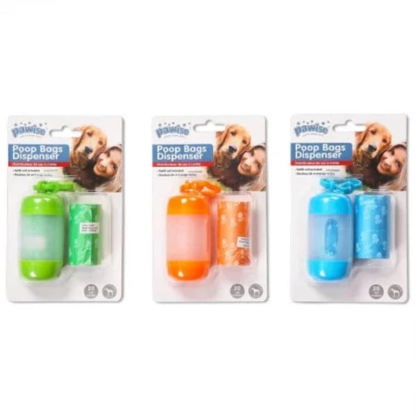 Pawise Poop Bag Dispenser Blue (20 Sheets)
