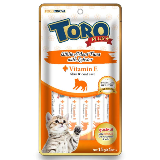 Toro Cat Treat Plus White Meat Tuna with Lobster & Vitamin E for Skin & Coat 75g (15g x 5pcs)
