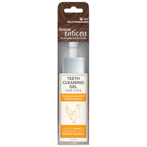 Tropiclean Enticers Honey Marinated Chicken Flavor Teeth Cleaning Gel For Cats 2oz