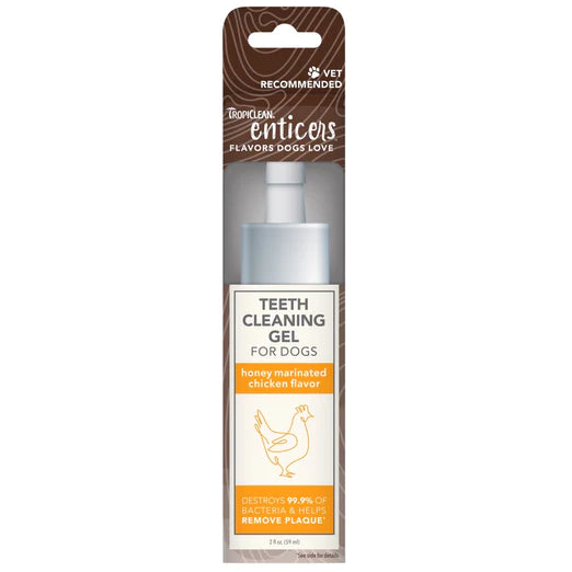 Tropiclean Enticers Honey Marinated Chicken Flavor Teeth Cleaning Gel For Dogs 2oz