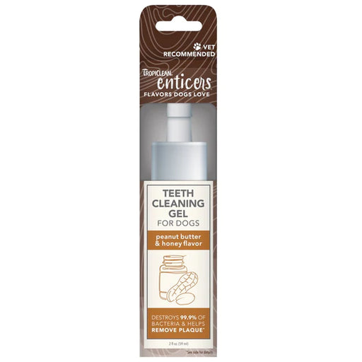 Tropiclean Enticers Peanut Butter & Honey Flavor Teeth Cleaning Gel For Dogs 2oz