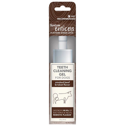 Tropiclean Enticers Smoked Beef Brisket Flavor Teeth Cleaning Gel For Dogs 2oz