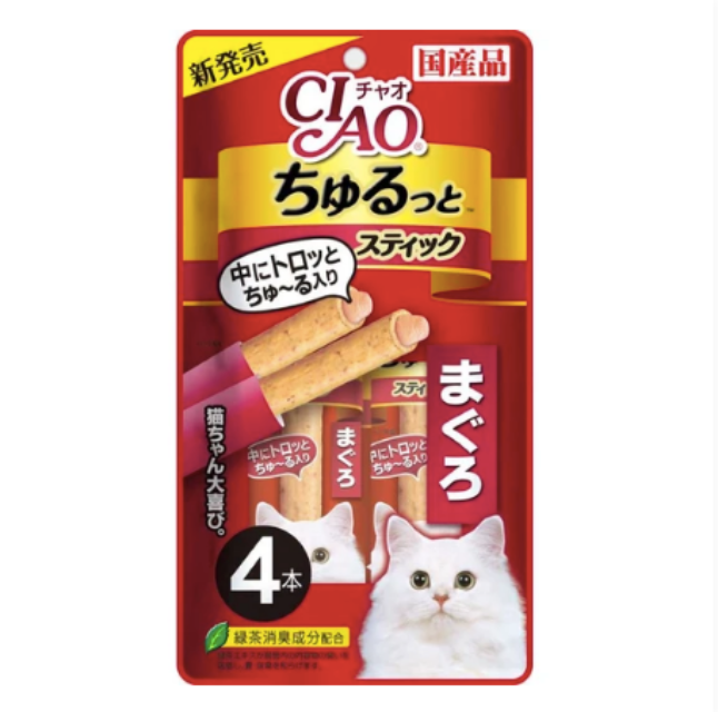 Ciao Churutto Stick Liquid Cat Treats 7g X4pcs | Wrapped in Grilled Chicken & Bonito